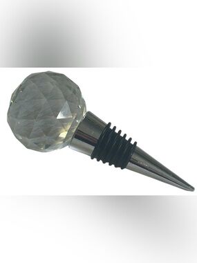 CLEAR GLASS BALL WINE BOTTLE STOPPER